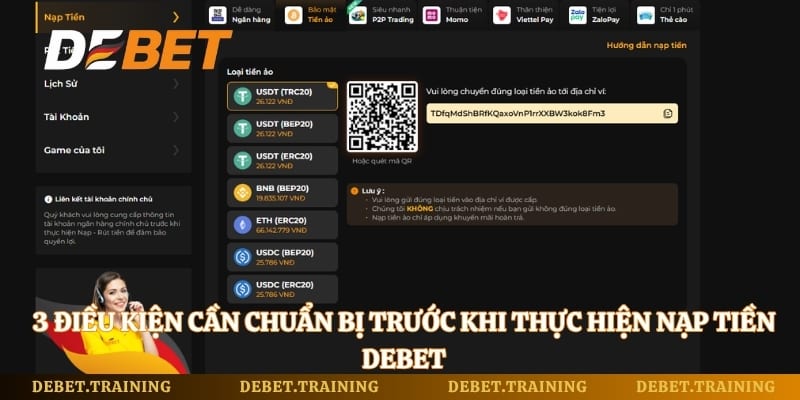 3 điều kiện cần chuẩn bị trước khi thực hiện nạp tiền Debet